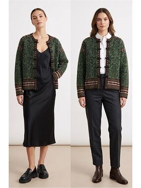 Nordic Design Wool Blend Sweater Cardigan Jacket Size Small